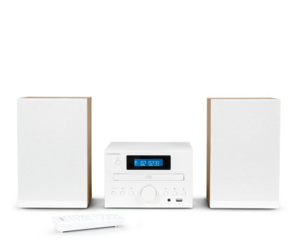 Mikro i mini wieża Thomson Mini COSY Bluetooth Bass Boost CD Radio FM 50W Biała